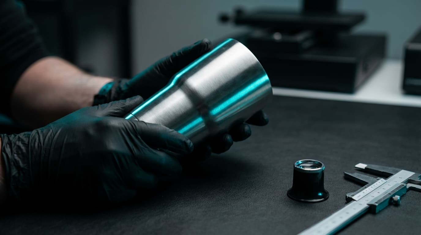 Quality inspection of premium stainless steel tumbler