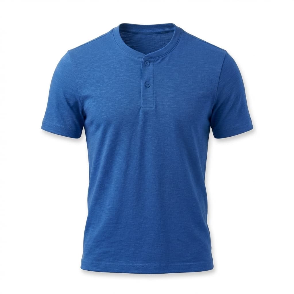 Camiseta De Cuello Redondo Con Botones Poli-algodón - 2