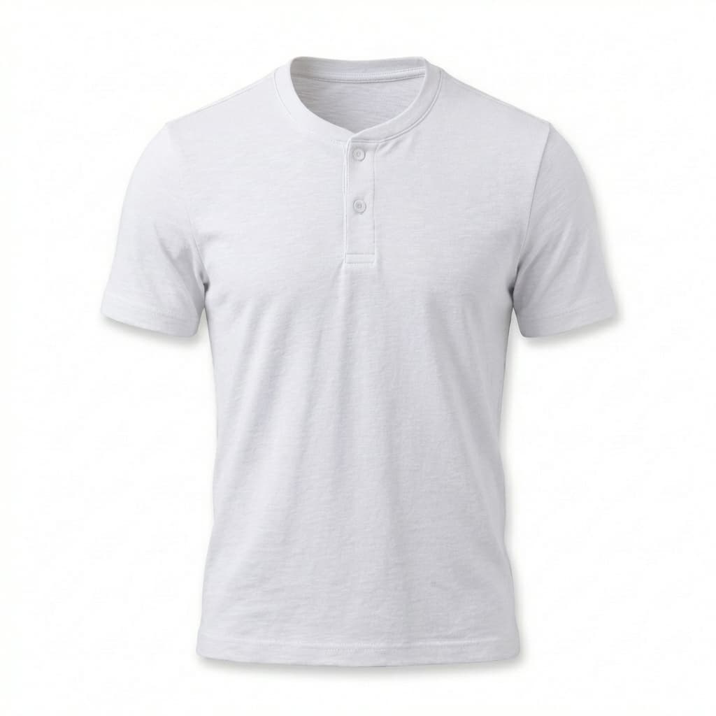 Camiseta De Cuello Redondo Con Botones Poli-algodón - 3