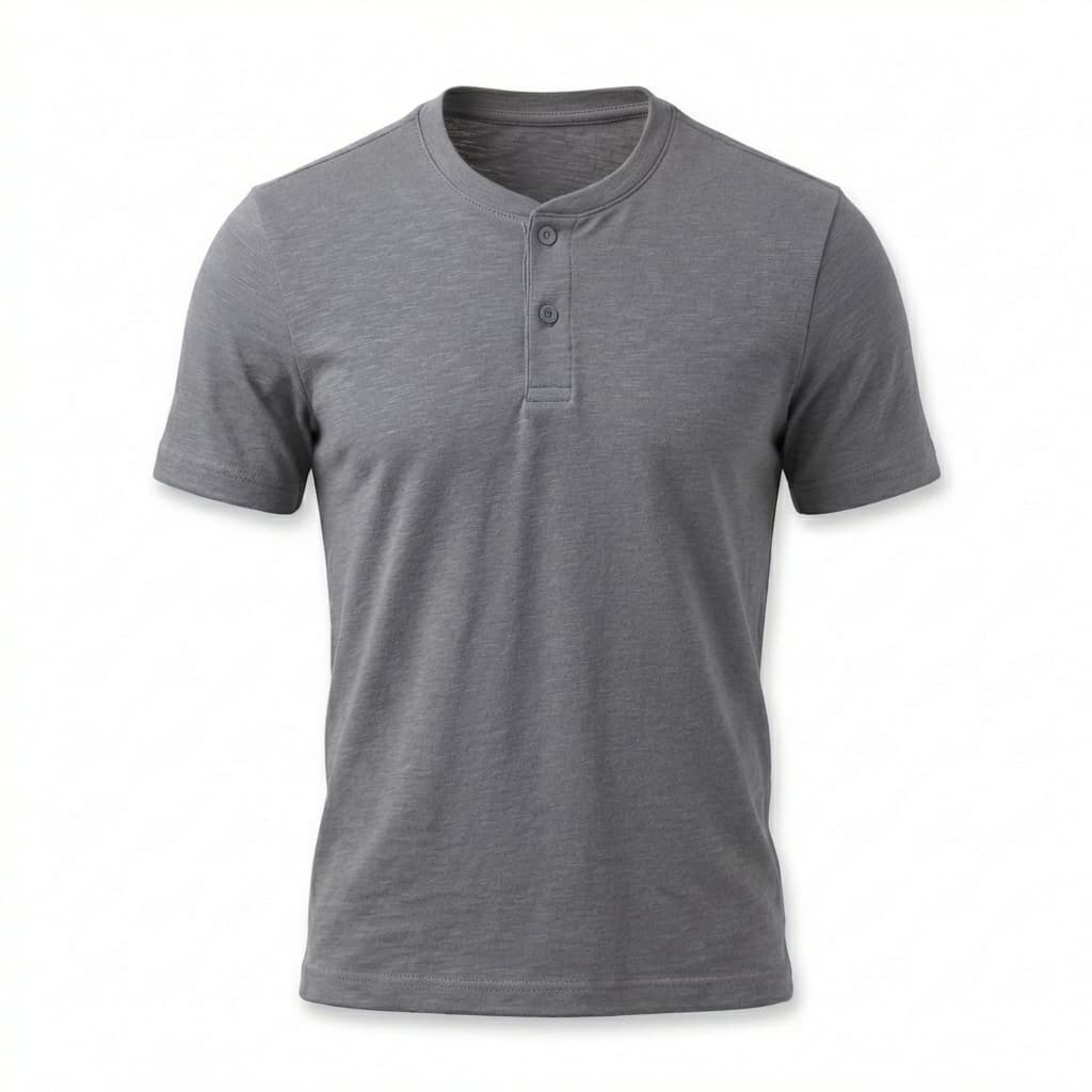 Camiseta De Cuello Redondo Con Botones Poli-algodón - 5