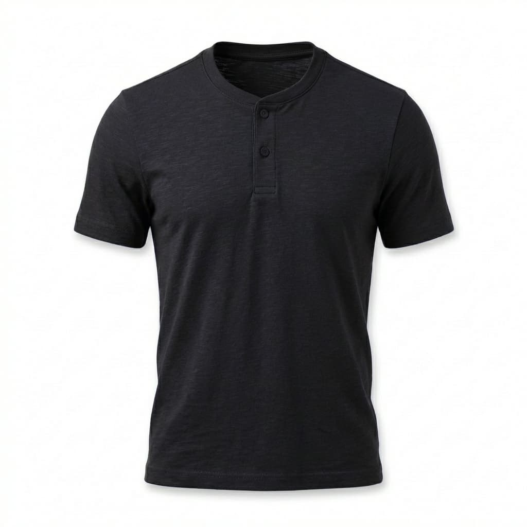 Camiseta De Cuello Redondo Con Botones Poli-algodón - 4
