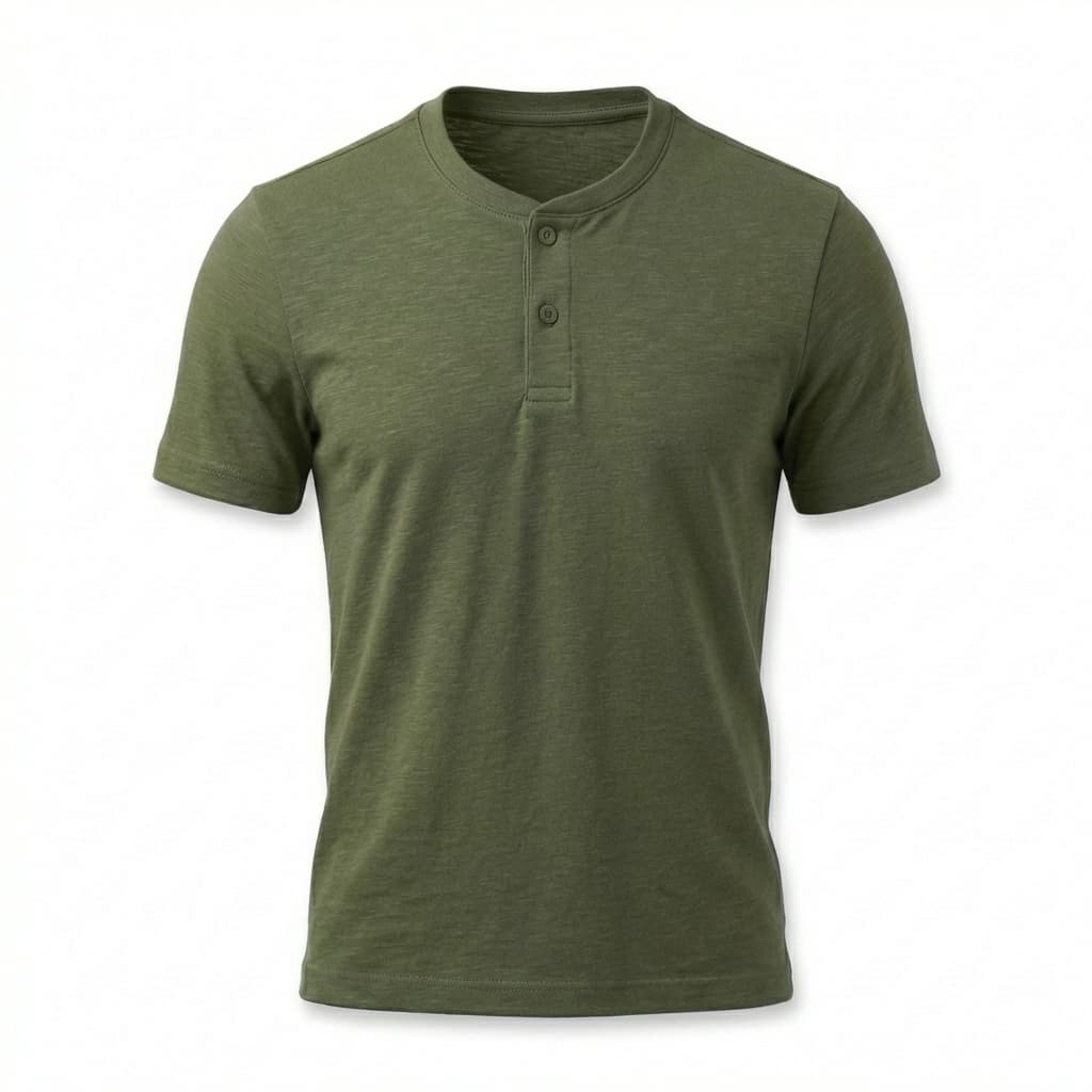 Camiseta De Cuello Redondo Con Botones Poli-algodón - 1