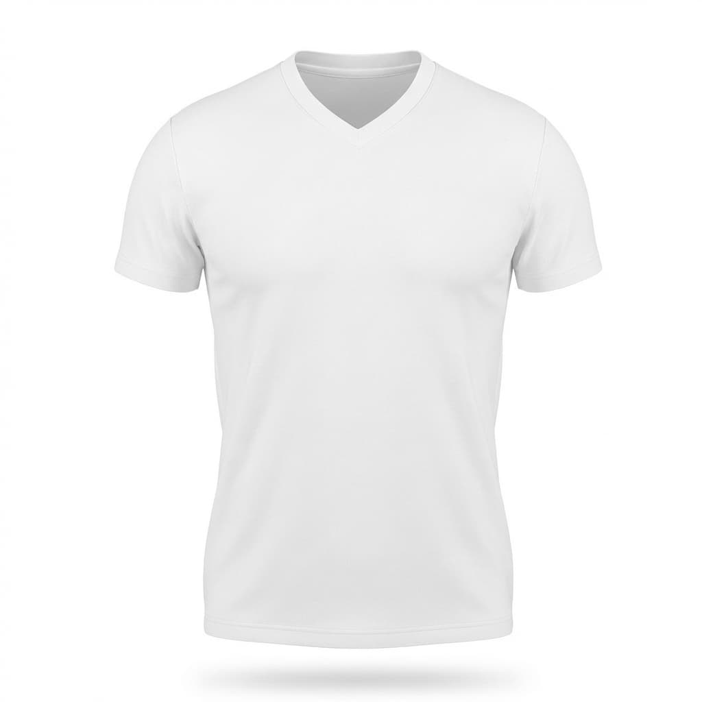 Camisetas En Cuello V Poli-algodón - 2