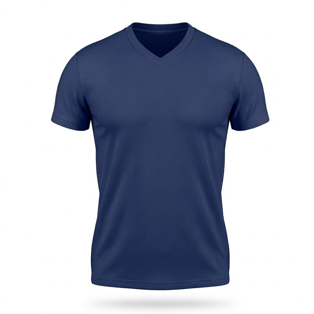 Camisetas En Cuello V Poli-algodón - 6