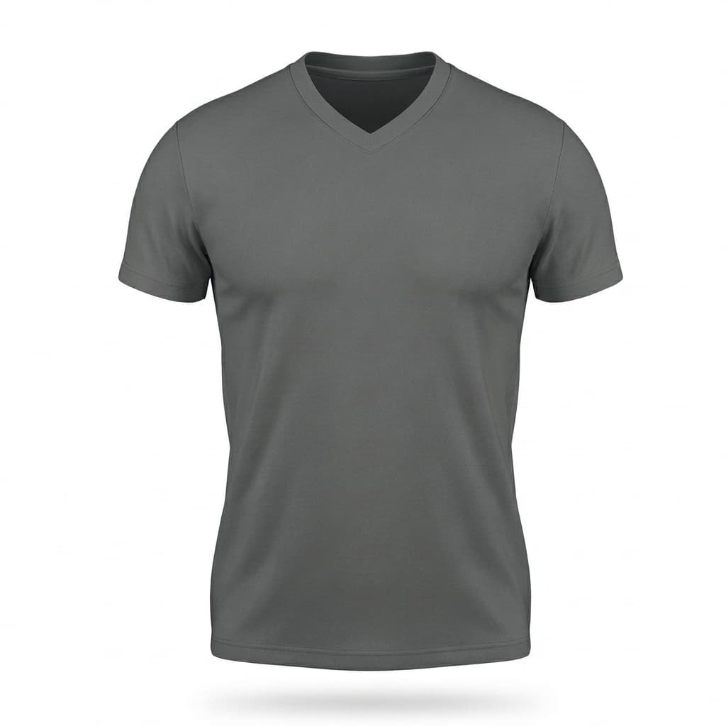 Camisetas En Cuello V Poli-algodón - 1