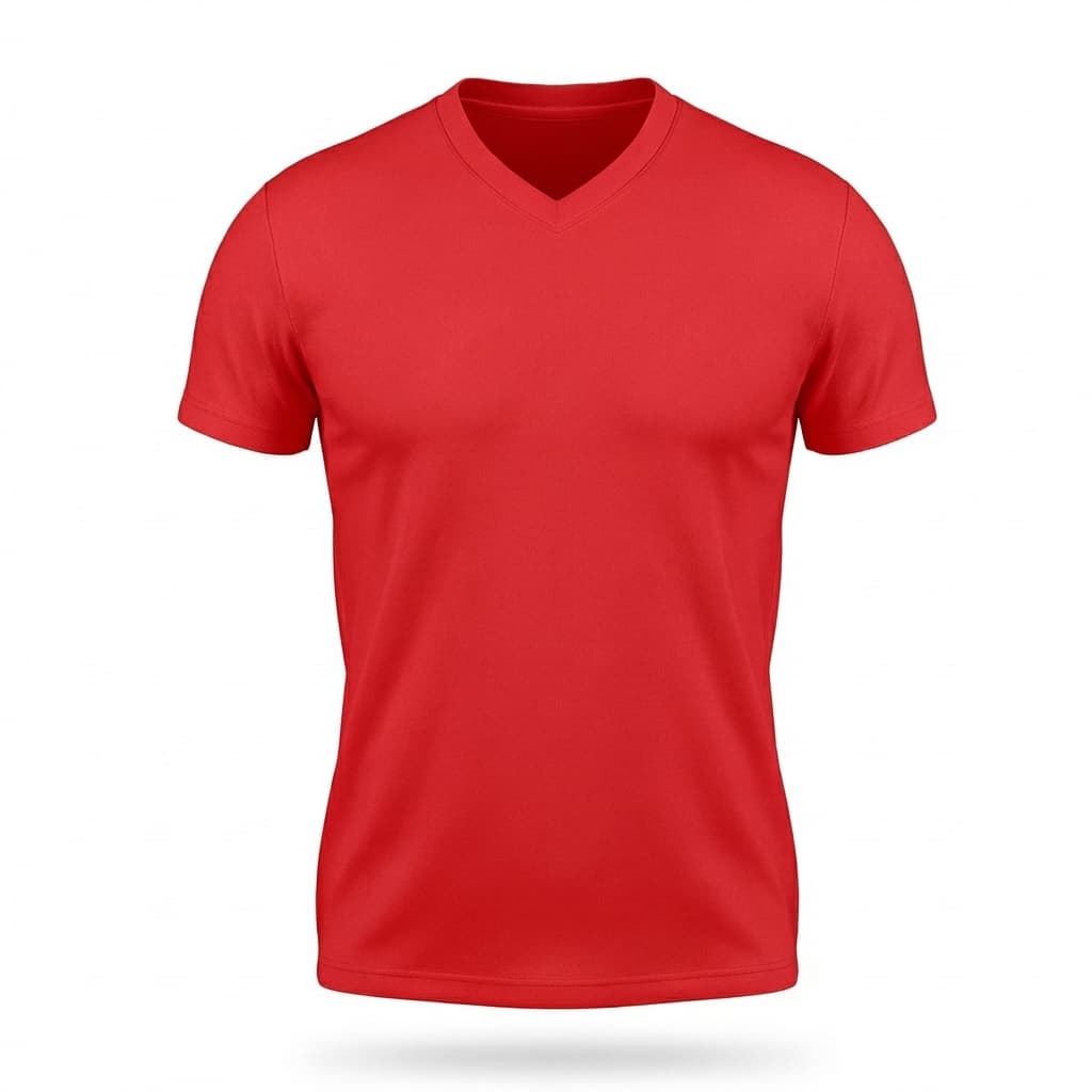 Camisetas En Cuello V Poli-algodón - 4